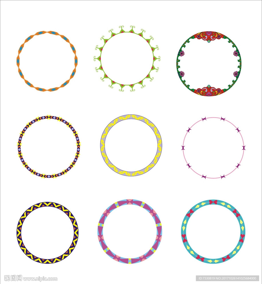 花式边框  圆形边框 边框