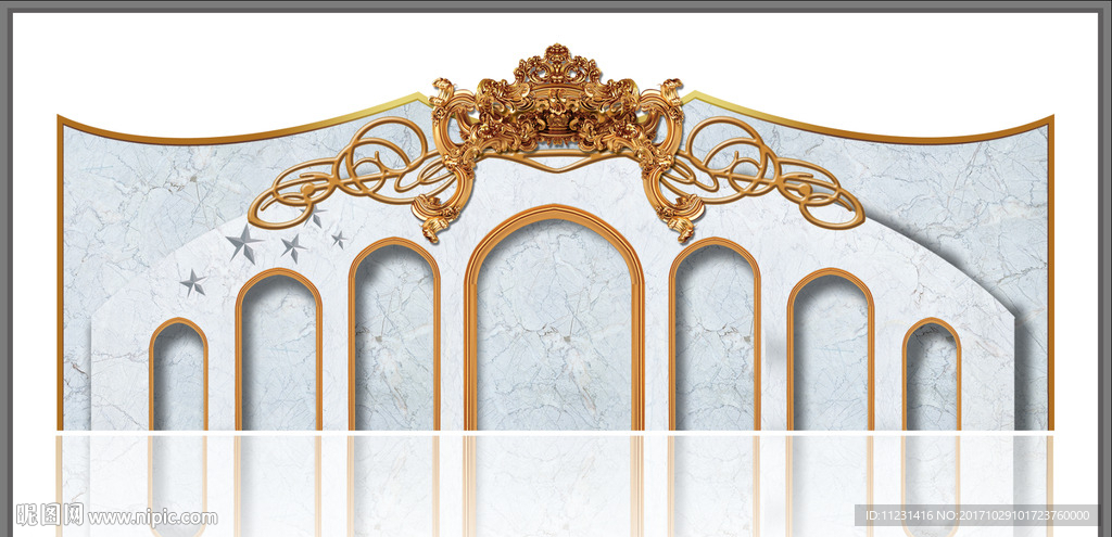 大理石纹皇冠欧式拱门婚礼设计