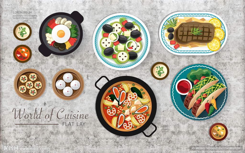 水泥墙美食背景墙