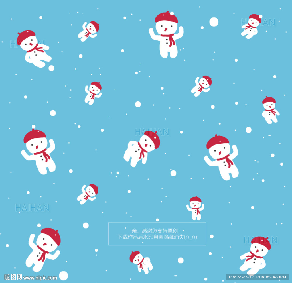 可爱小雪人背景