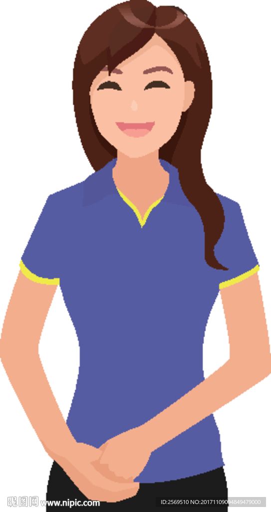 亲切和蔼客服美女矢量插画