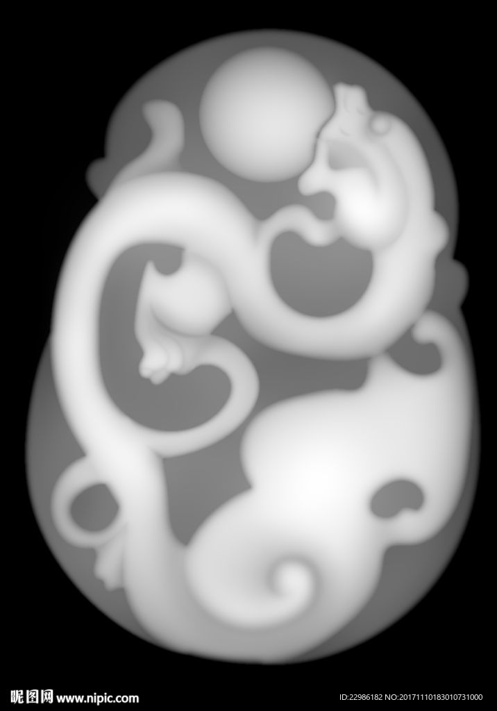 仿古玉雕浮雕灰度