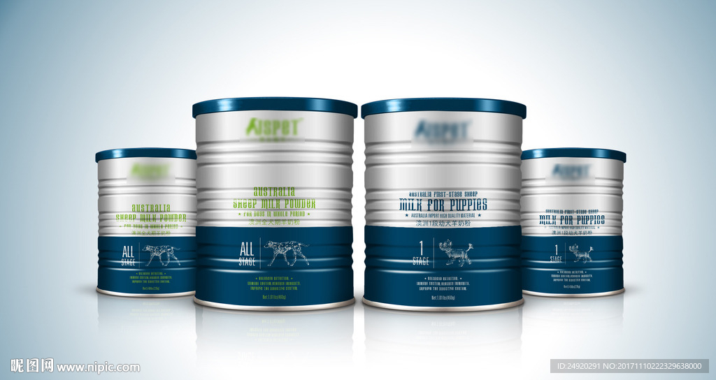 狗猫奶粉铁罐营养品（展开图）