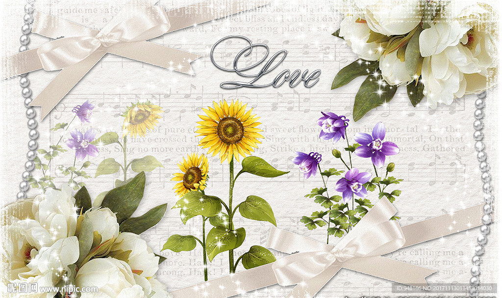 温馨花卉装饰画背景墙