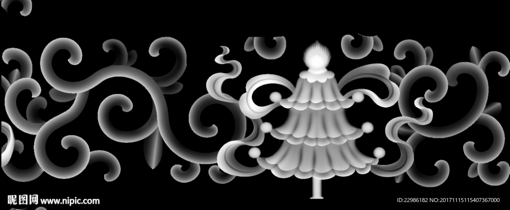 八宝围板洋花精雕图