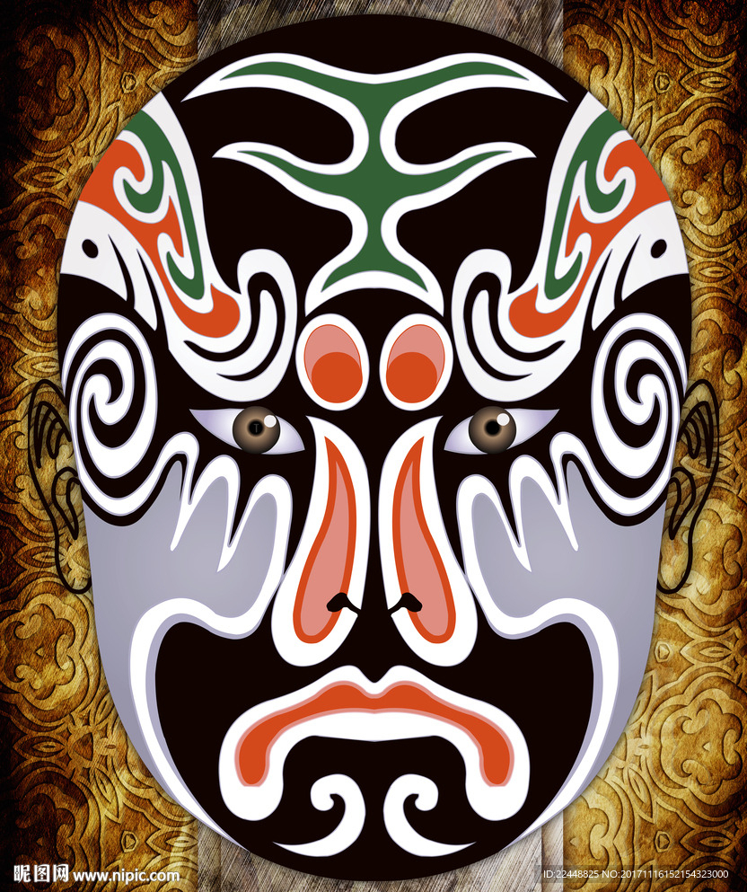 创意中国风京剧戏剧人物脸谱面具