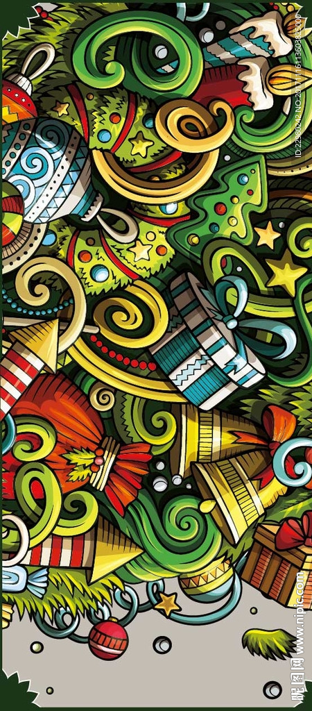 平安夜万圣节插画