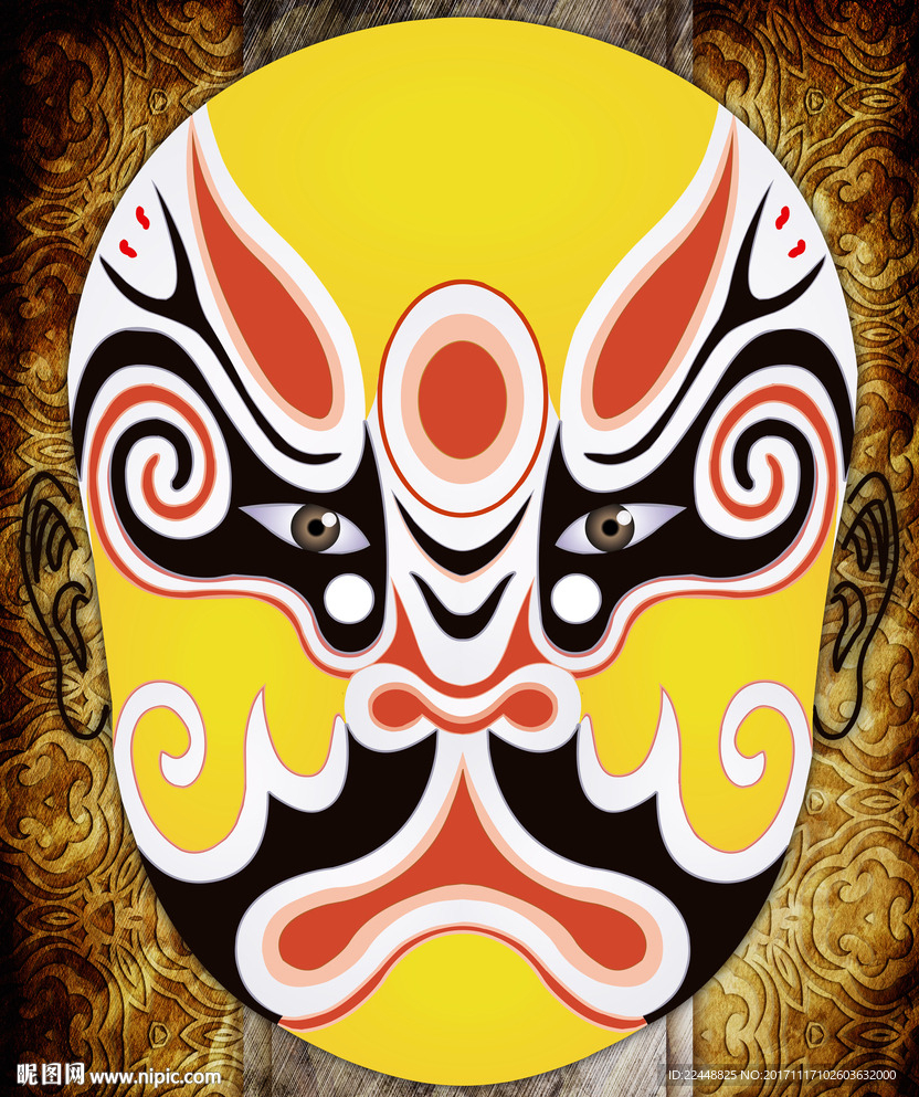 创意中国风京剧戏剧人物脸谱面具