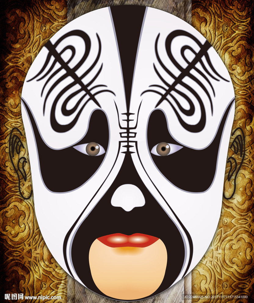 创意中国风京剧戏剧人物脸谱面具