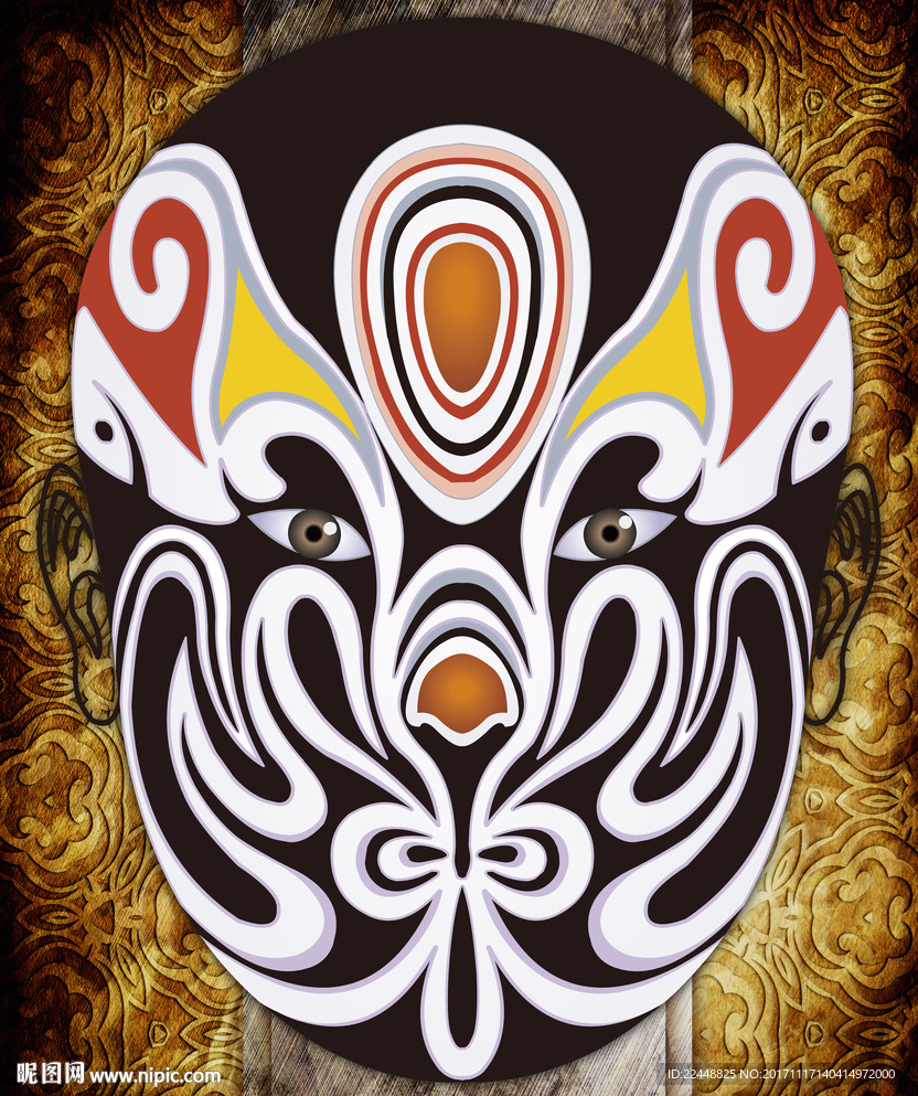 创意中国风京剧戏剧人物脸谱面具