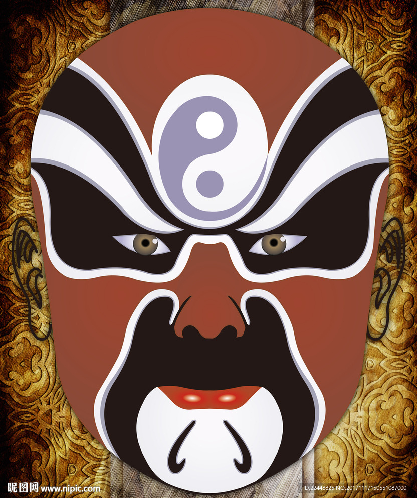 创意中国风京剧戏剧人物脸谱面具