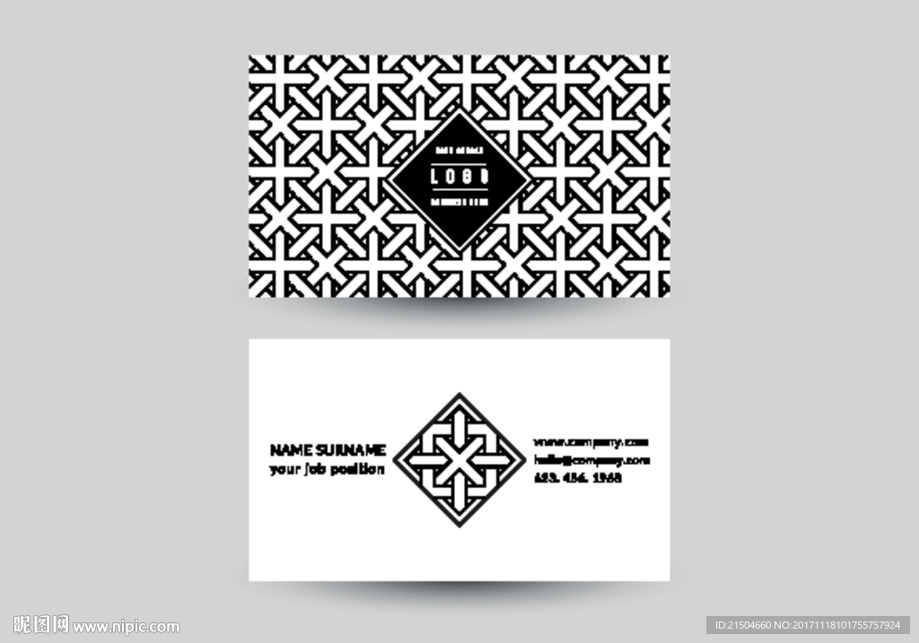 精致矢量几何图形商业名片