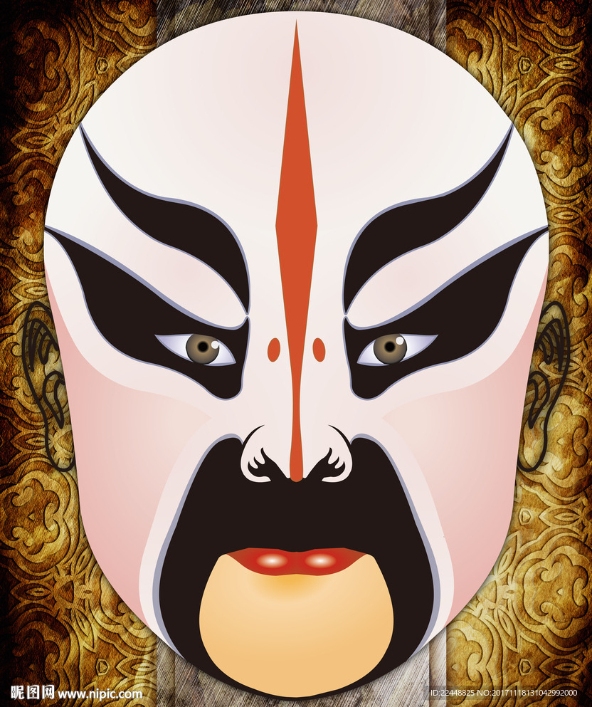 创意中国风京剧戏剧人物脸谱面具