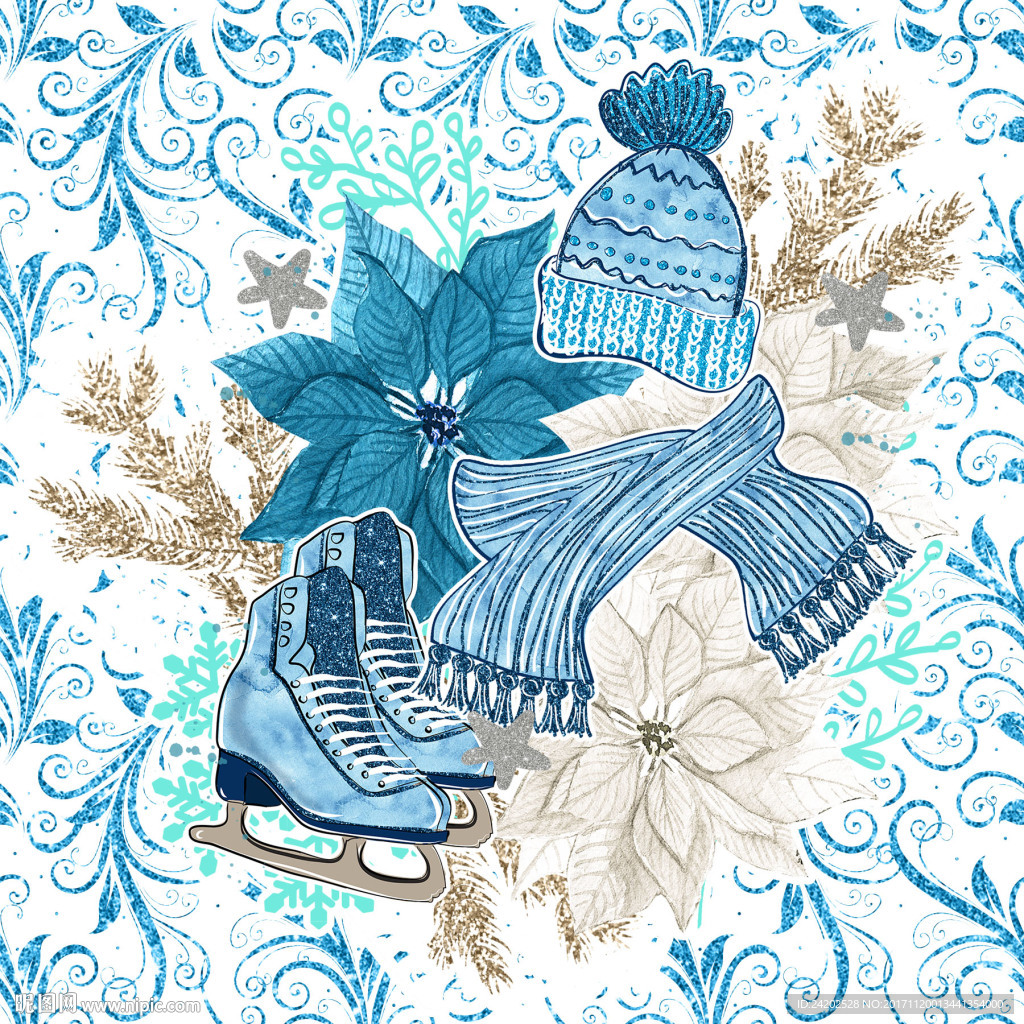 2018新年元旦圣诞设计图案