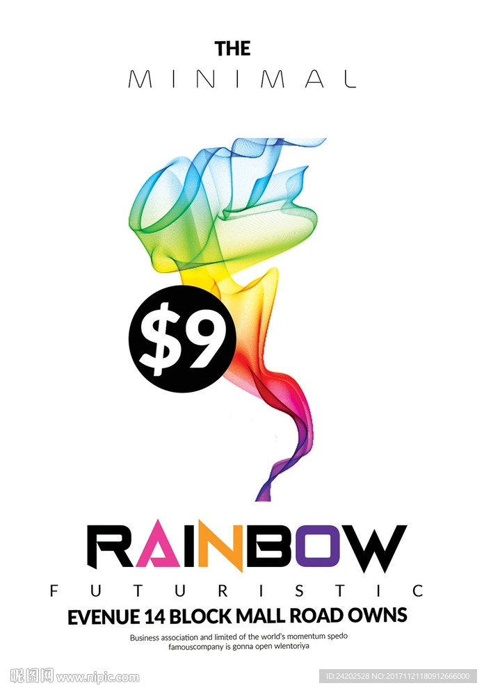 幻彩抽象简约时尚创意海报模板
