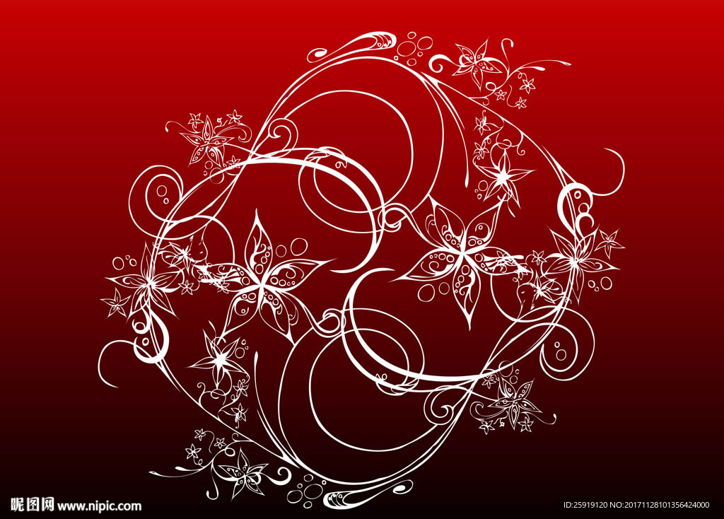 欧式花纹线条节日贺卡婚礼包装