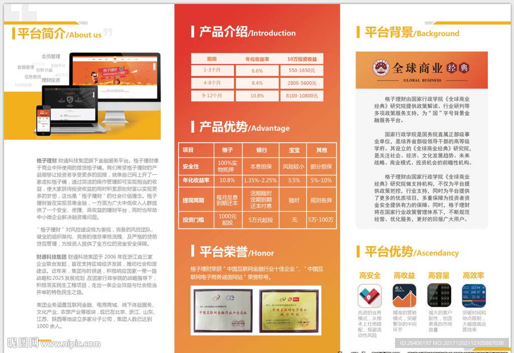 企业宣传三折页PSD下载