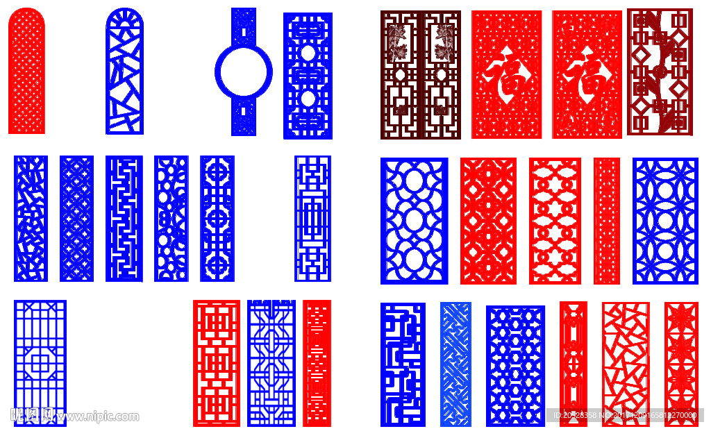 隔断镂空花雕刻素材