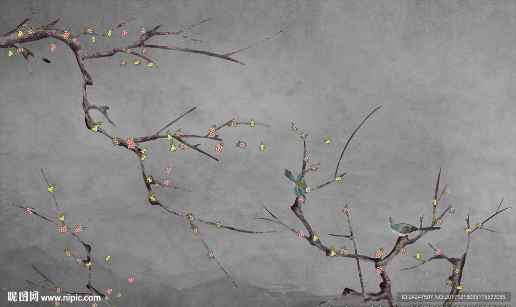 手绘花鸟工笔画