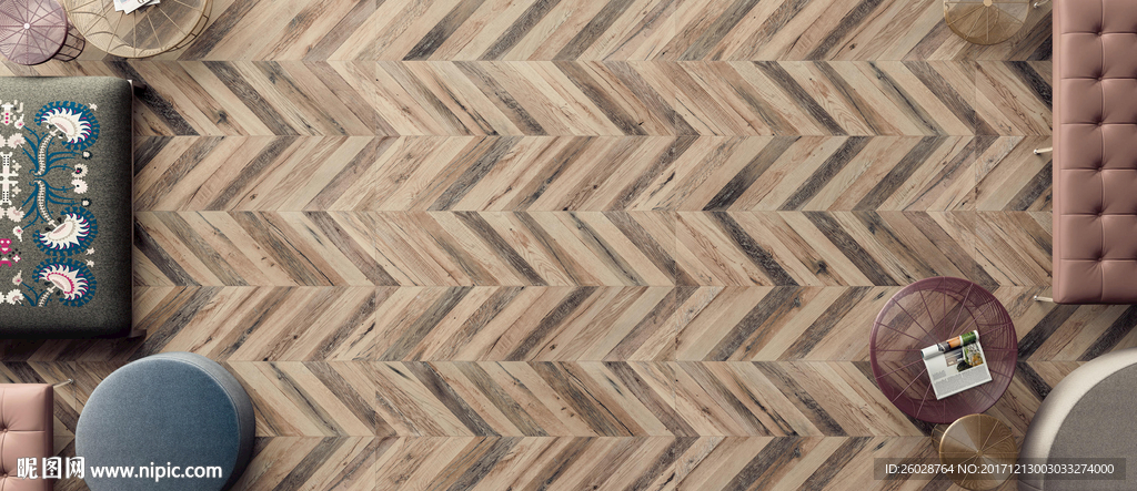 极致北欧风 最新仿古砖效果图