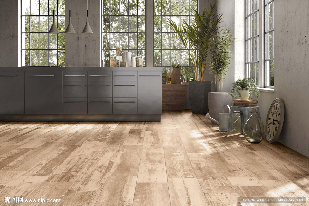 极简北欧风 最新仿古砖效果图