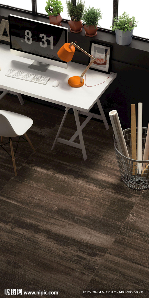 极简北欧风 最新仿古砖效果图