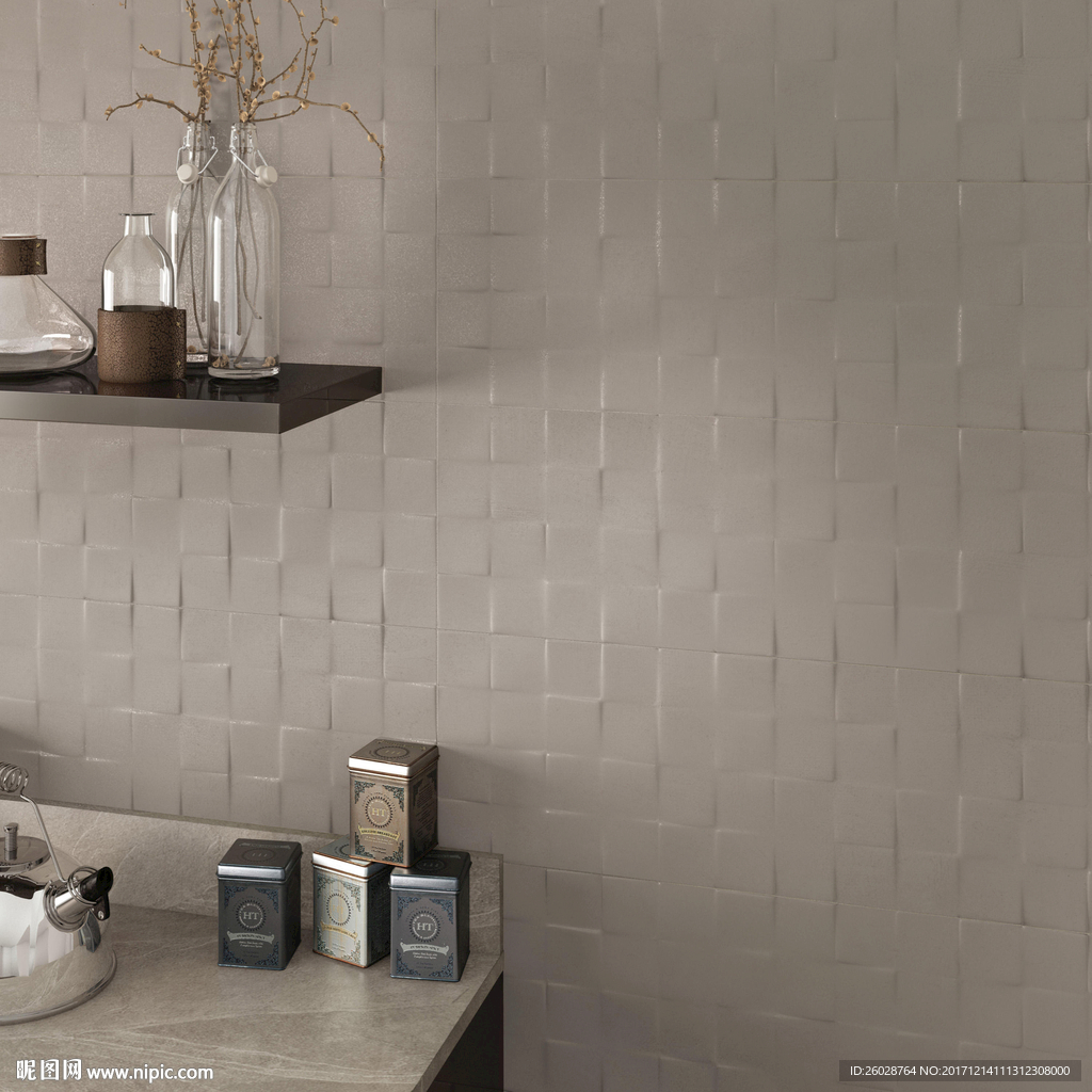 极致简约风格 仿古砖国外效果图