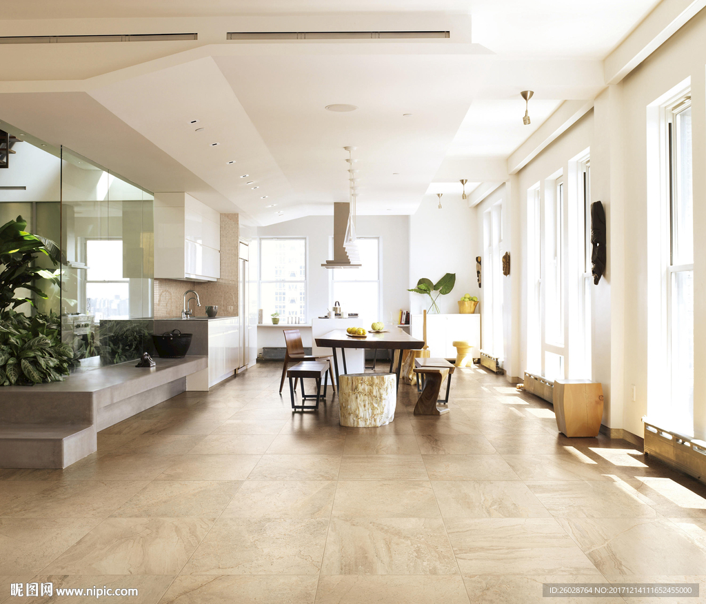 极致简约风格 仿古砖国外效果图