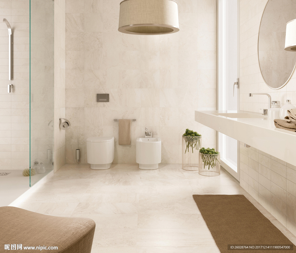 极致简约风格 仿古砖国外效果图