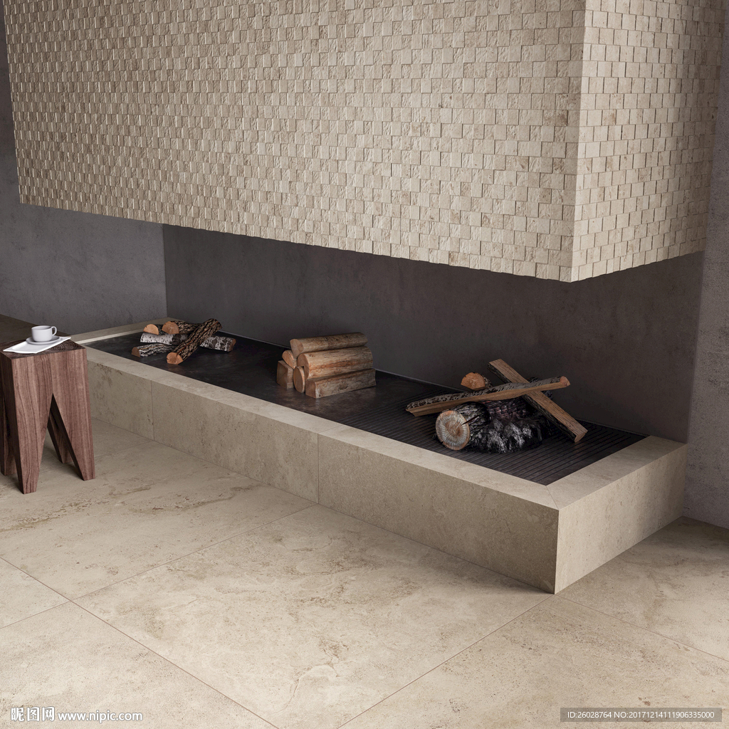 极致简约风格 仿古砖国外效果图