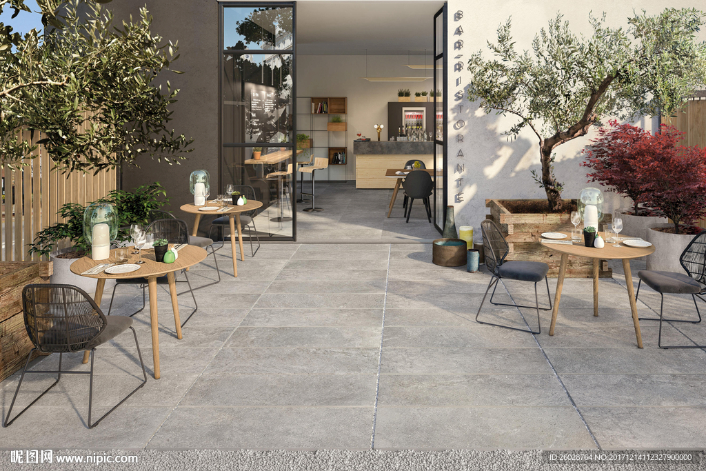 极致简约风格 仿古砖国外效果图