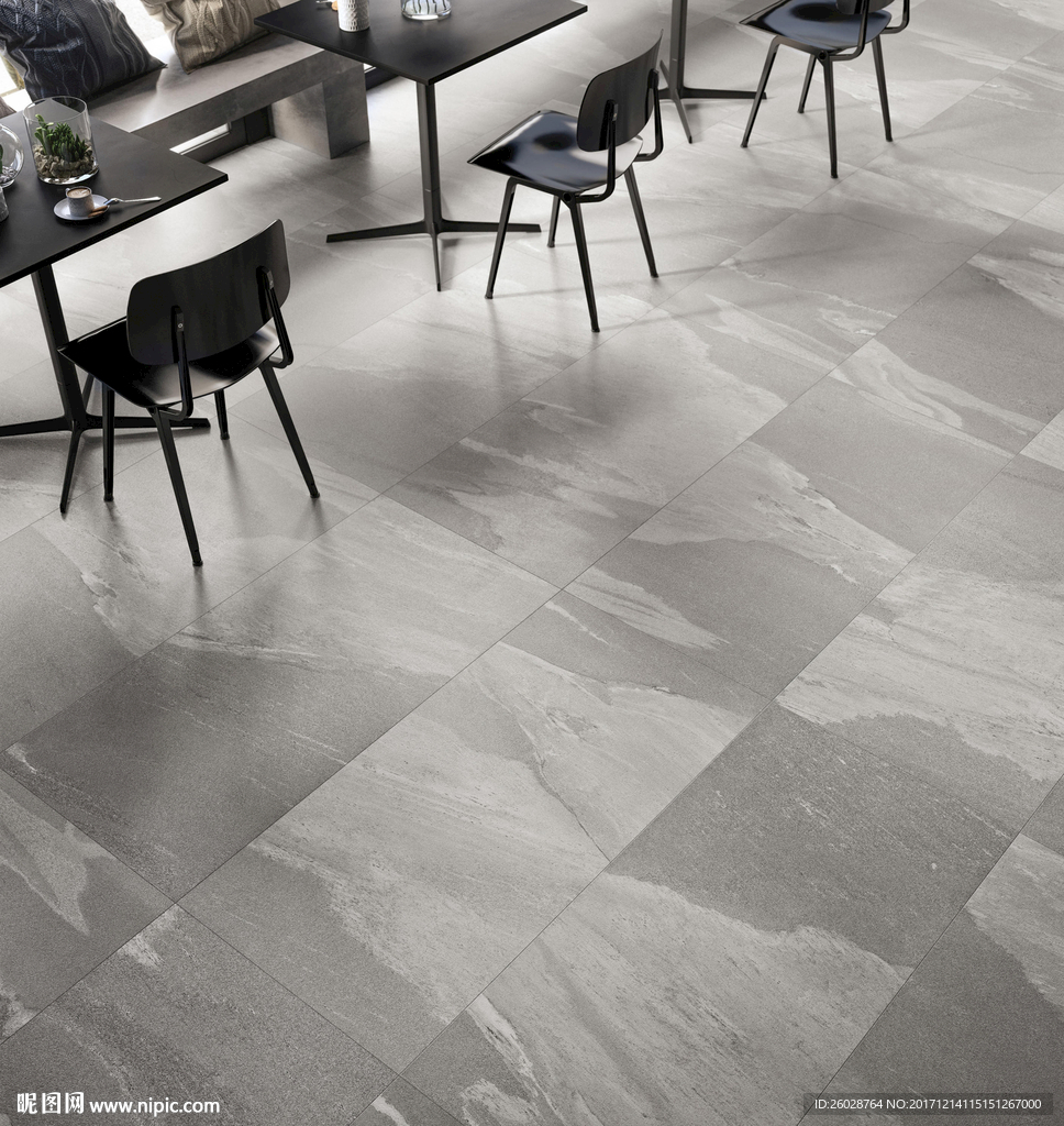 极致简约 仿古砖餐厅地面铺贴