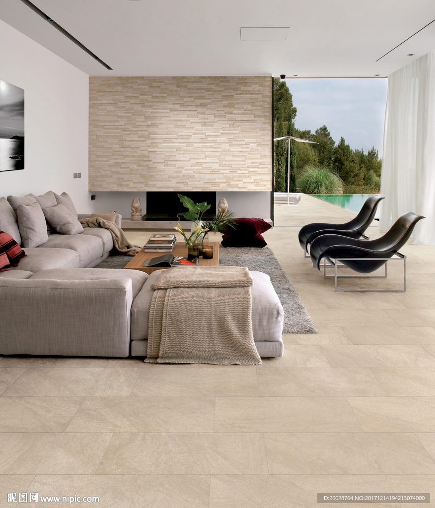 极致简约风格 仿古砖国外效果图