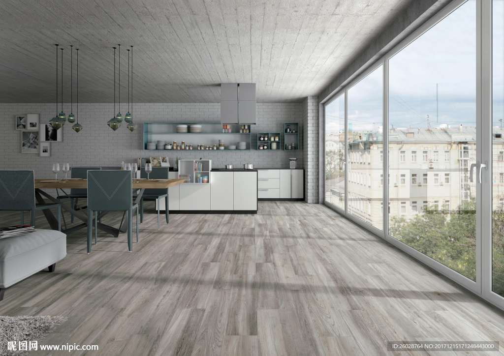 极致北欧风格 仿古砖 瓷砖效果