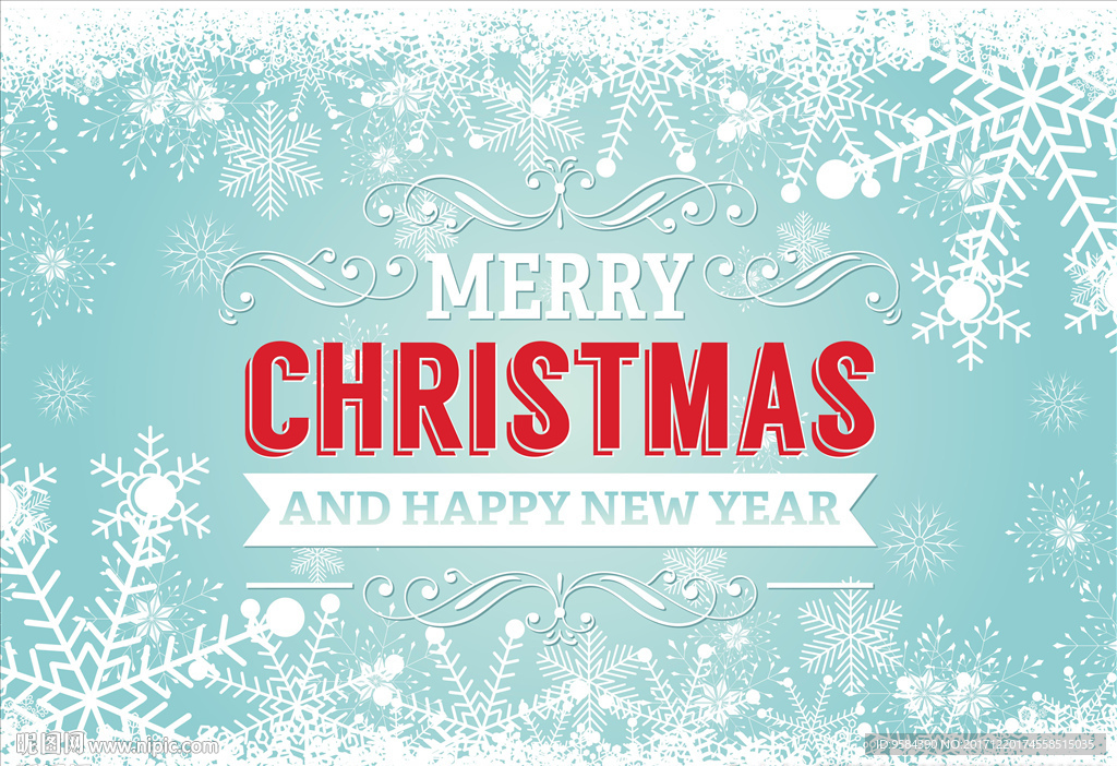 雪花圣诞节贺卡