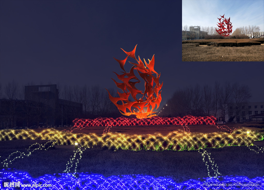 夜景广场亮化效果图