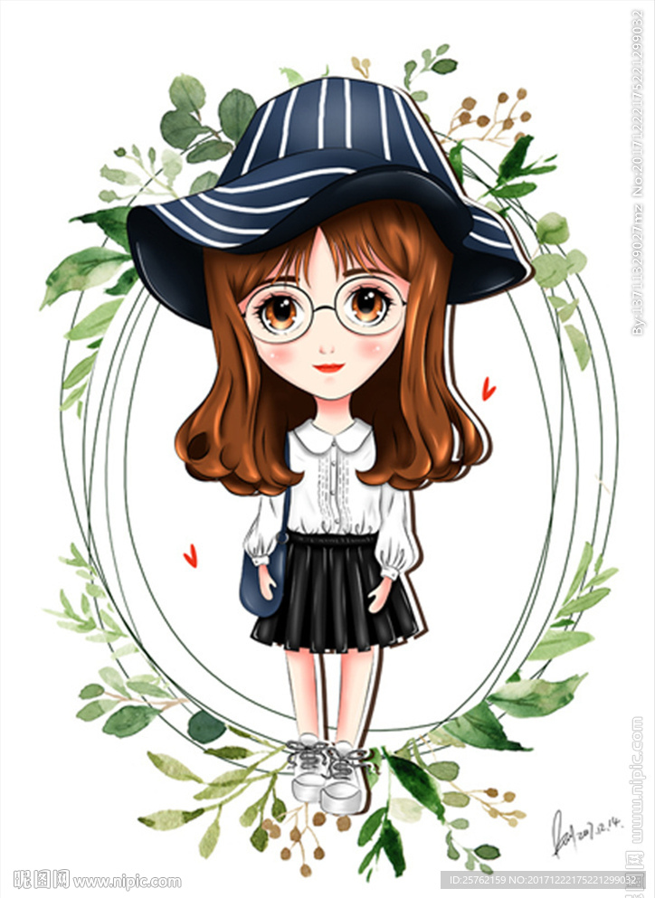 手绘小女孩