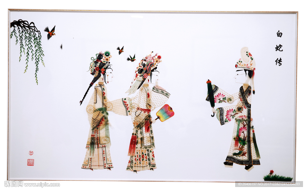 皮影戏白蛇传手工作品高摄影照片