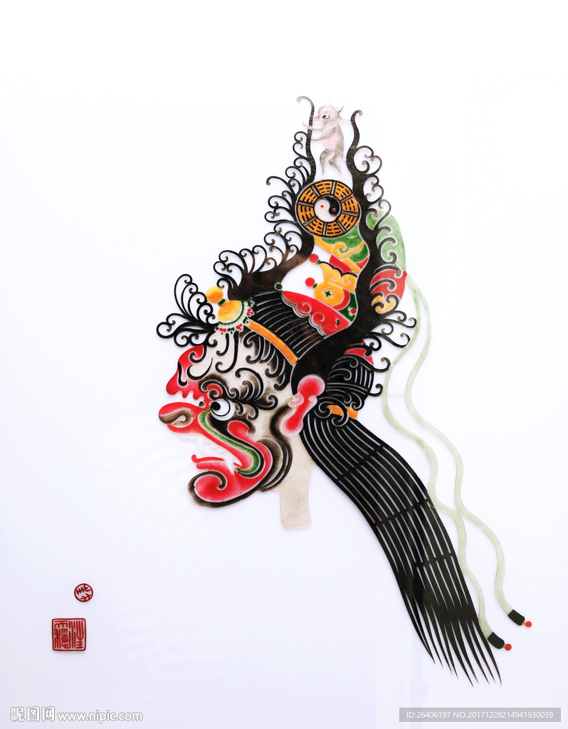 陕西手工皮影艺术作品高清摄影作