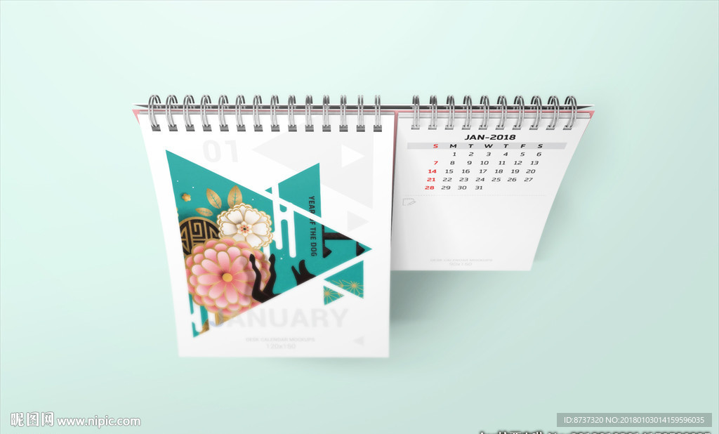 2018新春台历效果图PSD