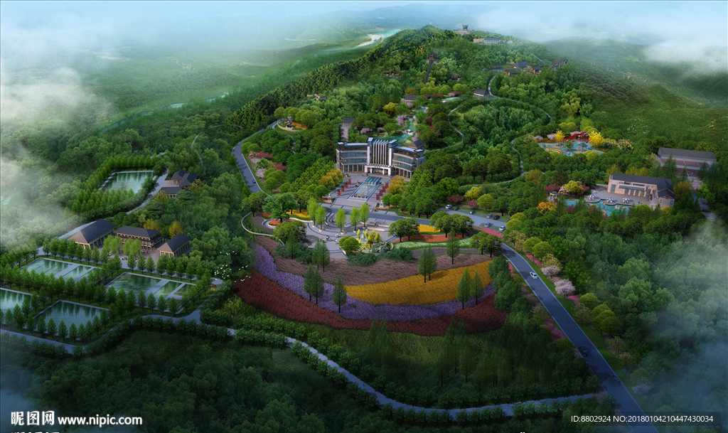 旅游度假村整体规划效果图