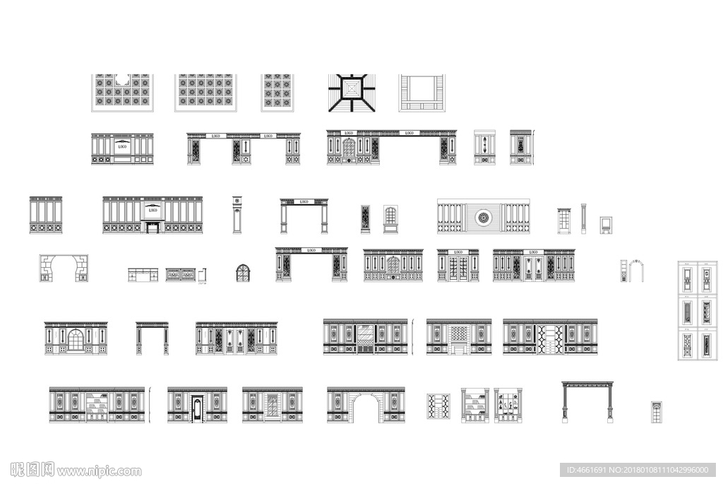 CAD整木展厅素材