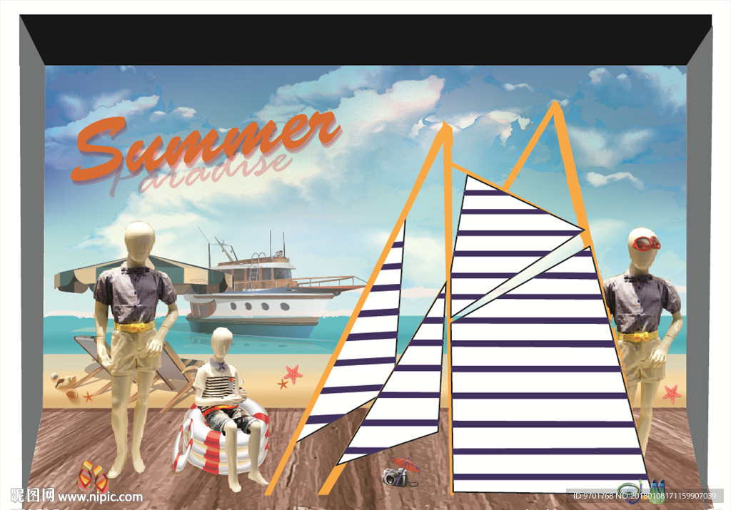 夏天 度假 假日 遮阳伞 游艇
