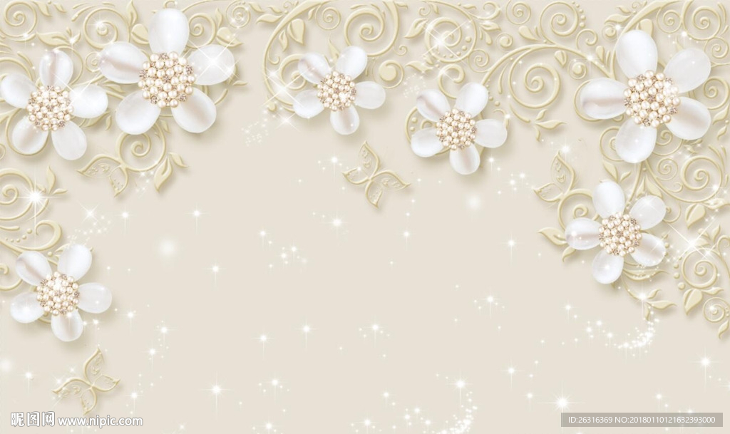 立体浮雕简欧浮雕花纹电视背景墙