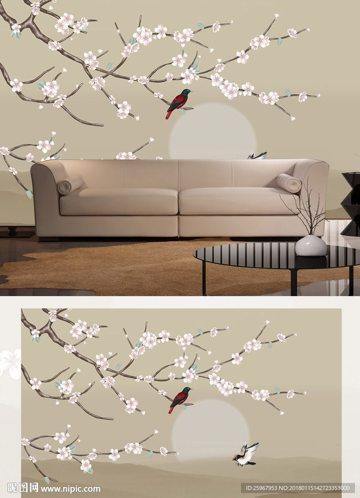 工笔花鸟山水画（仅设计稿）