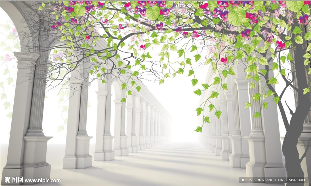 3D立体花藤抽象树