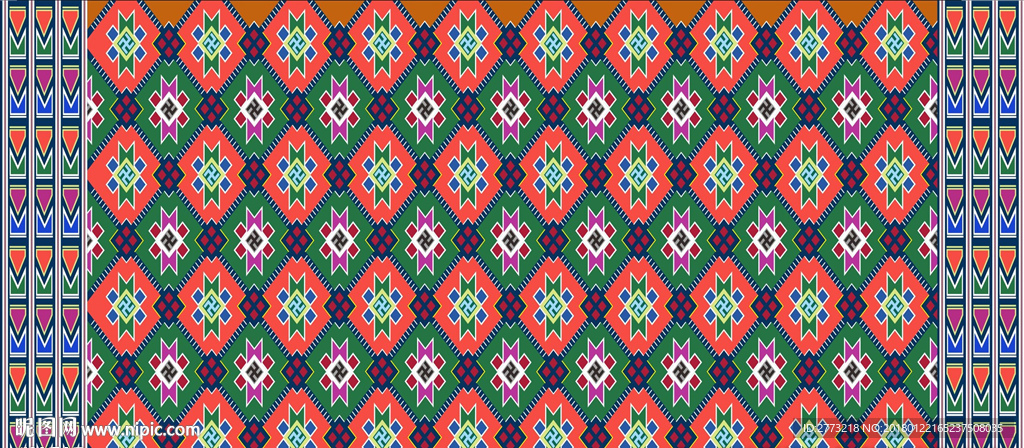 土家织锦莲花纹