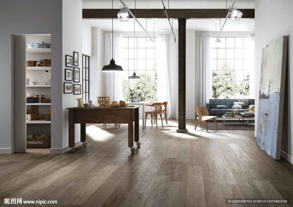 瓷砖效果图 仿古砖 北欧风格