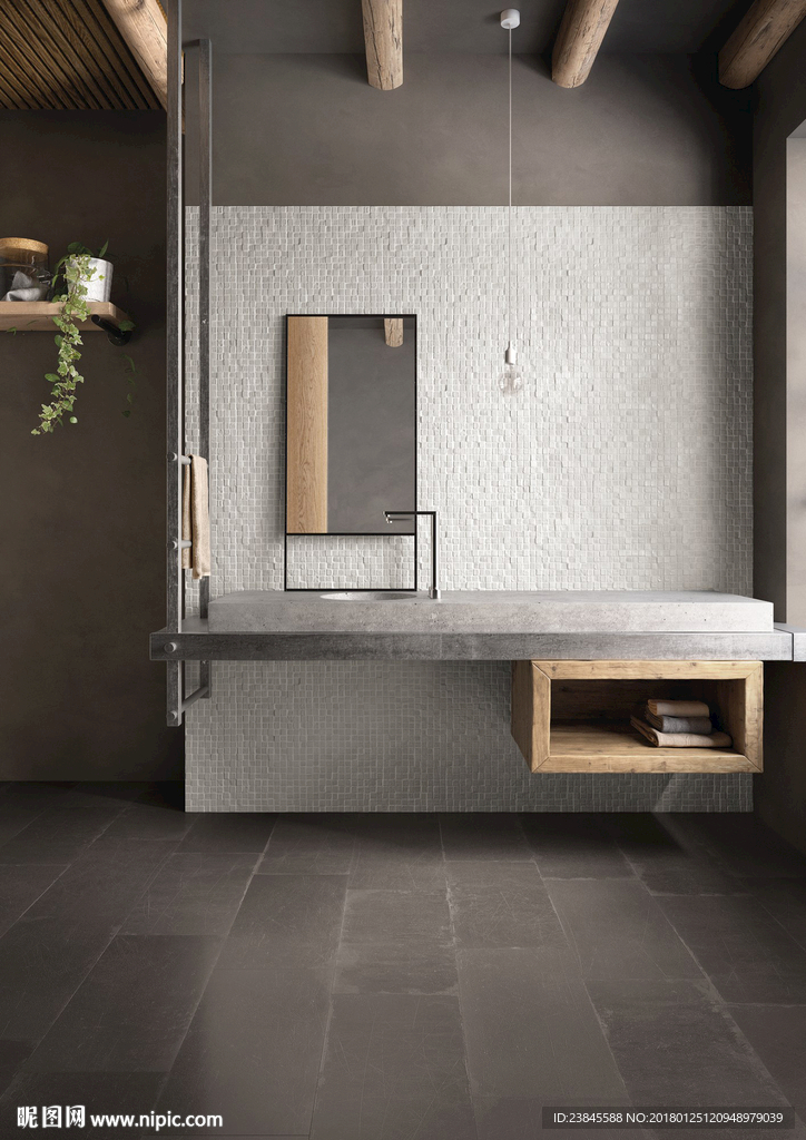 瓷砖效果图 仿古砖 北欧风格