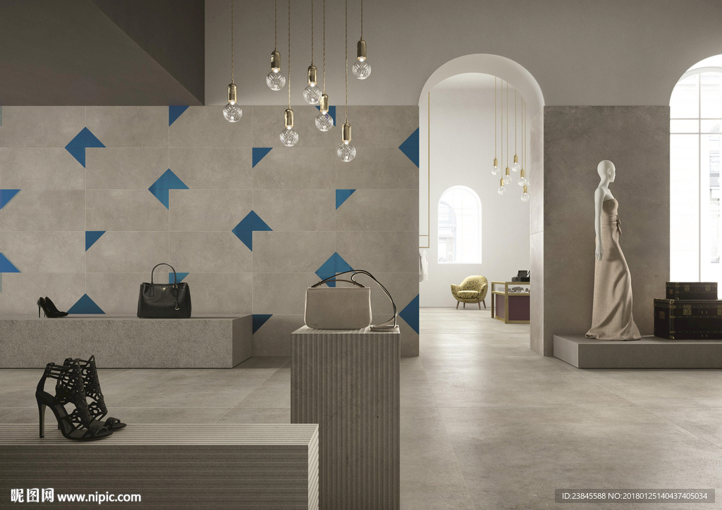 瓷砖效果图 仿古砖 北欧风格